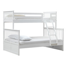 White Seattle Single Over Double Convertible Bunk Bed